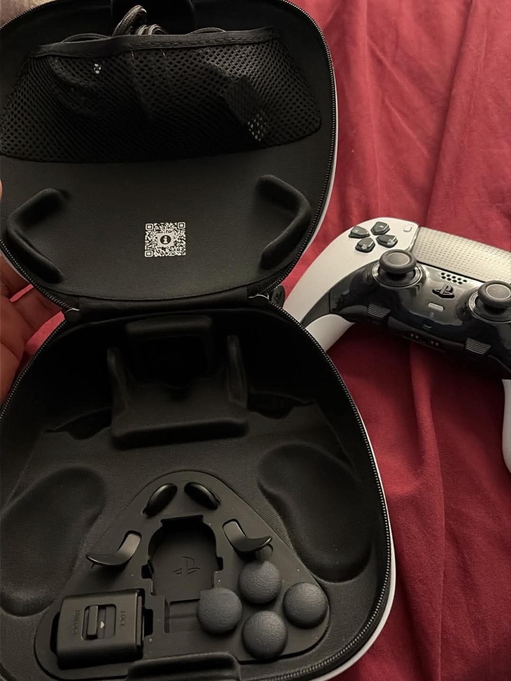 Sony DualSense Controller in White and Black with Storage Case